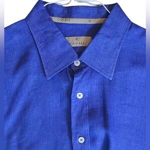 Canali Men's Classic Blue Dress Shirt